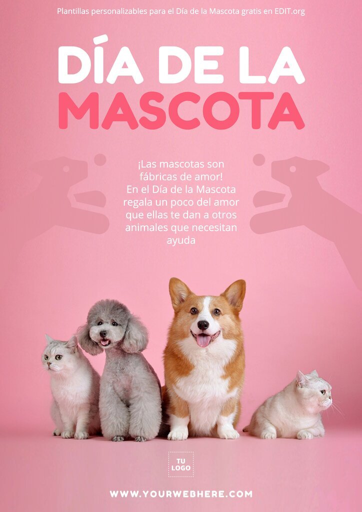 Carteles del Día de la Mascota para editar online