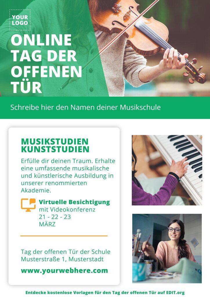 Anpassbarer Flyer für den Tag der offenen Tür in der Vorschule