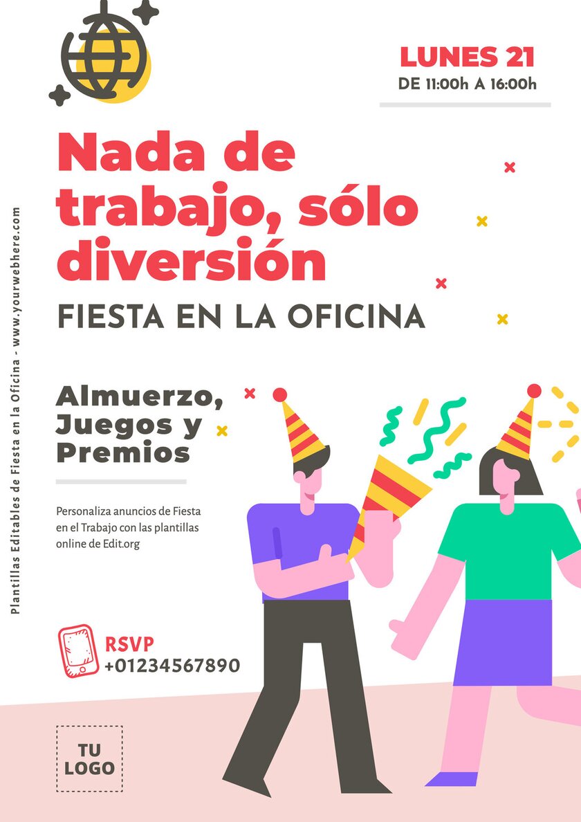 Crea anuncios para fiestas de empresa originales imprimibles