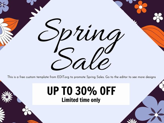 Online editable templates for spring sale posters