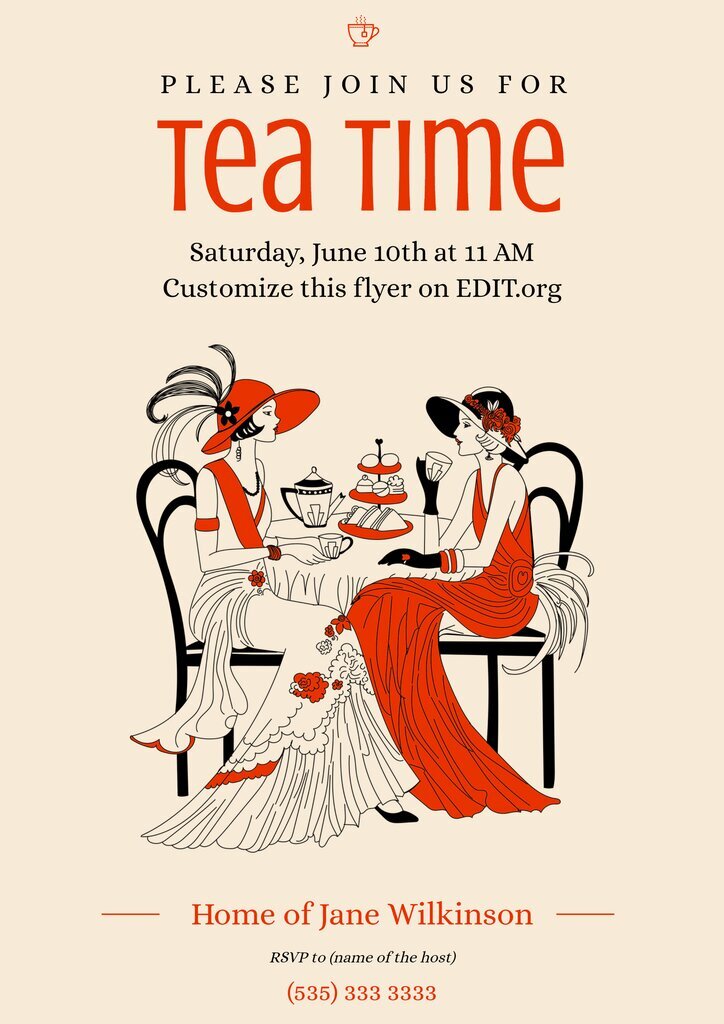 Editable flyer for tea time