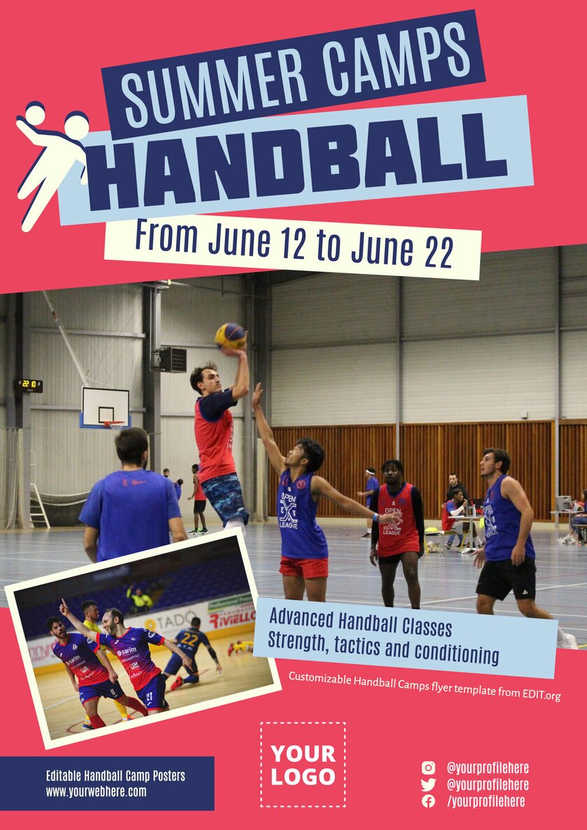 Customizable Handball Camp flyers online