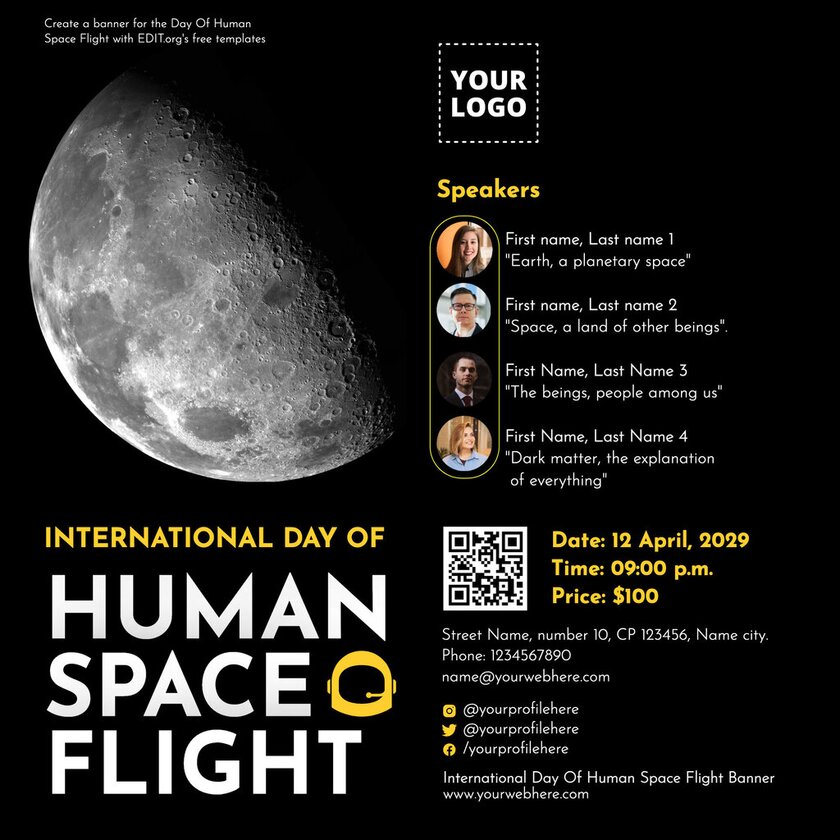 Create international day of human space flight banners
