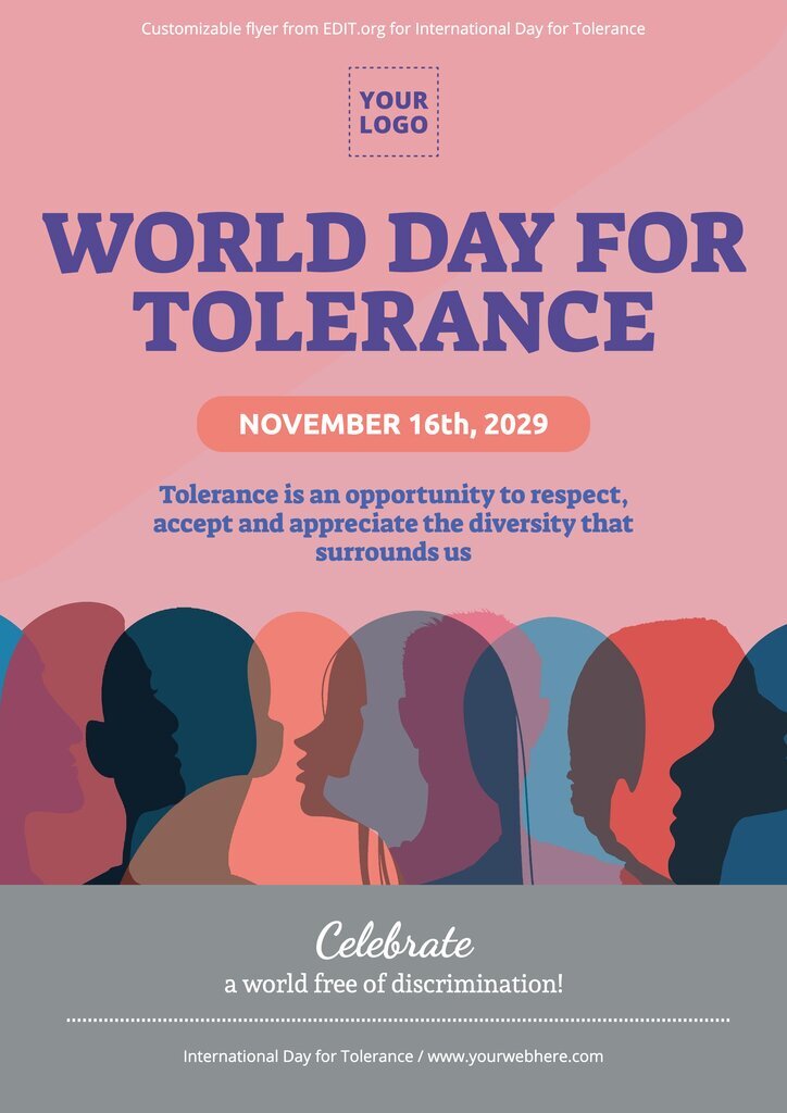 Customizable Tolerance Day flyer design