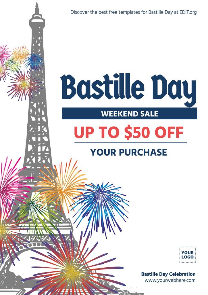 Customizable bastille day poster designs online