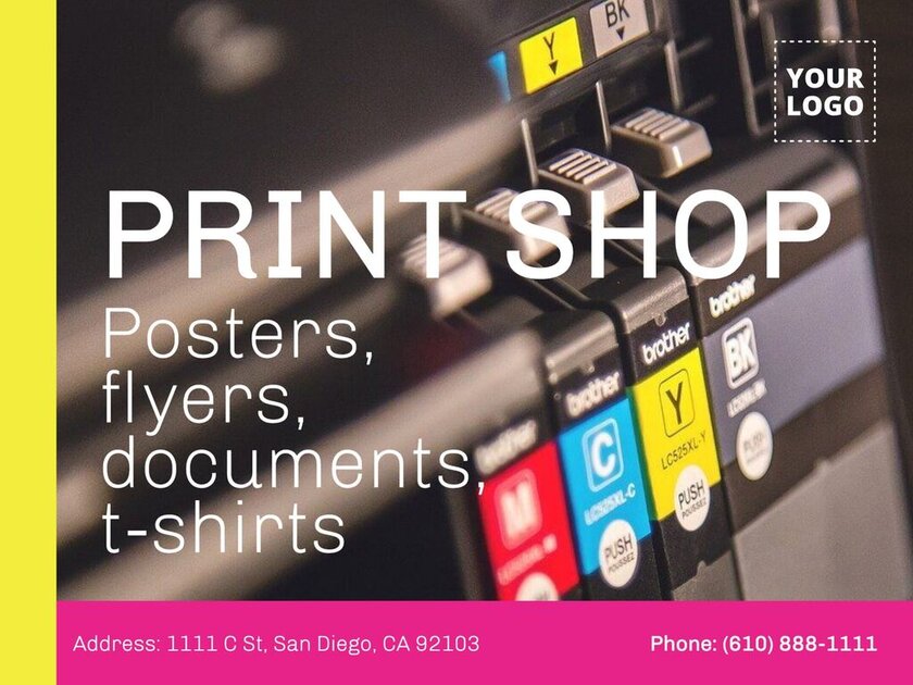 Template for promoting a print shop
