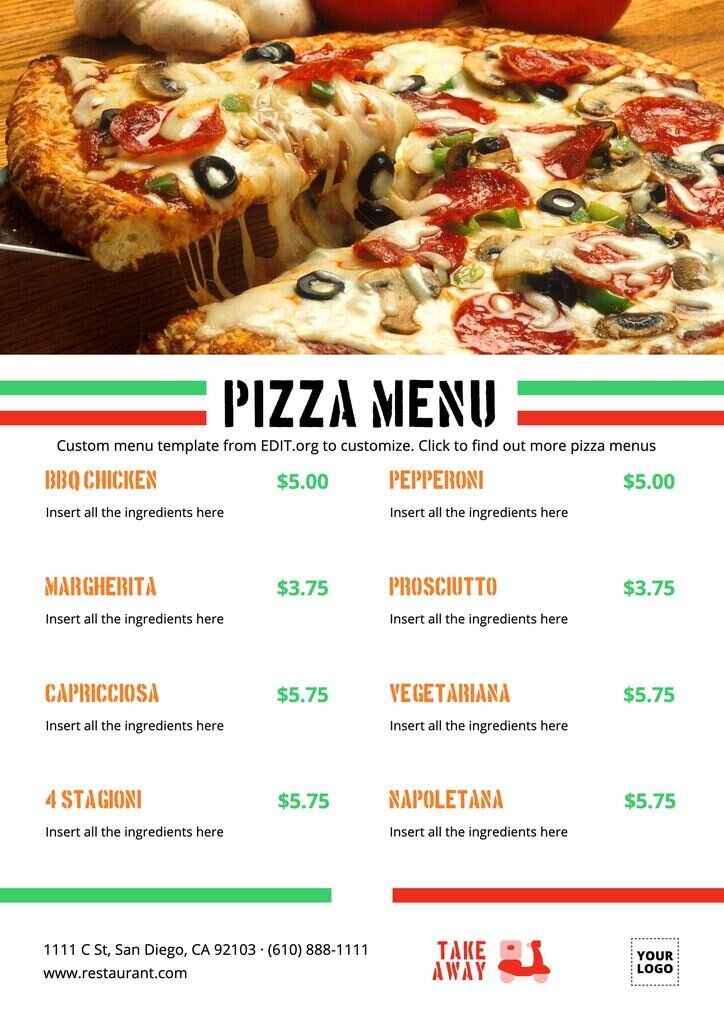 Menu – Pizza Place Store