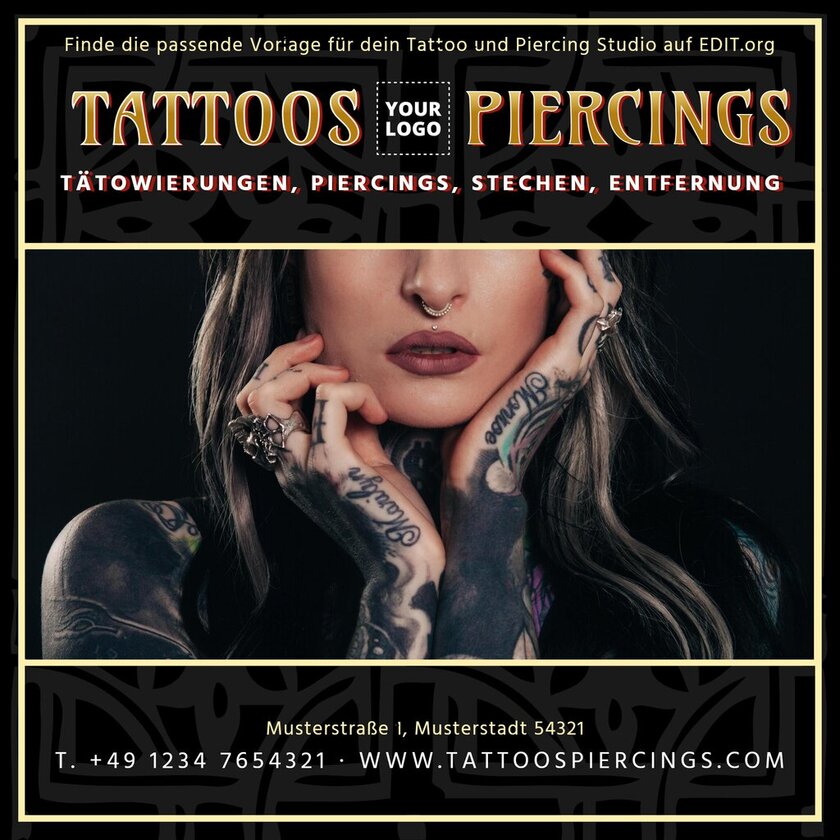 Kostenlose Werbevorlagen für Tattoo und Piercing Studios