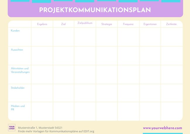 Kostenlose Vorlagen Für Kommunikationspläne