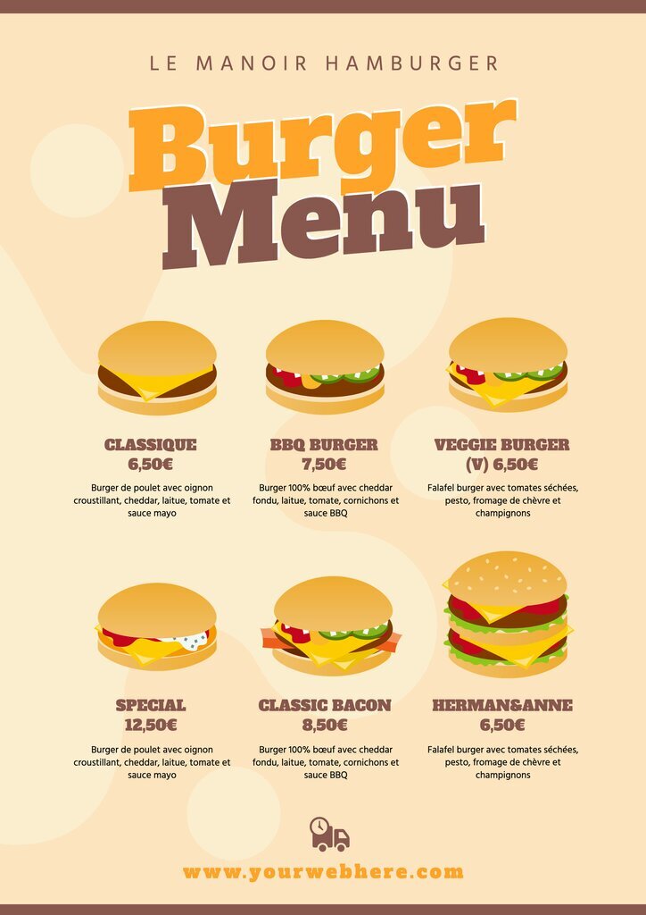 Affiche menu burger journée mondiale 