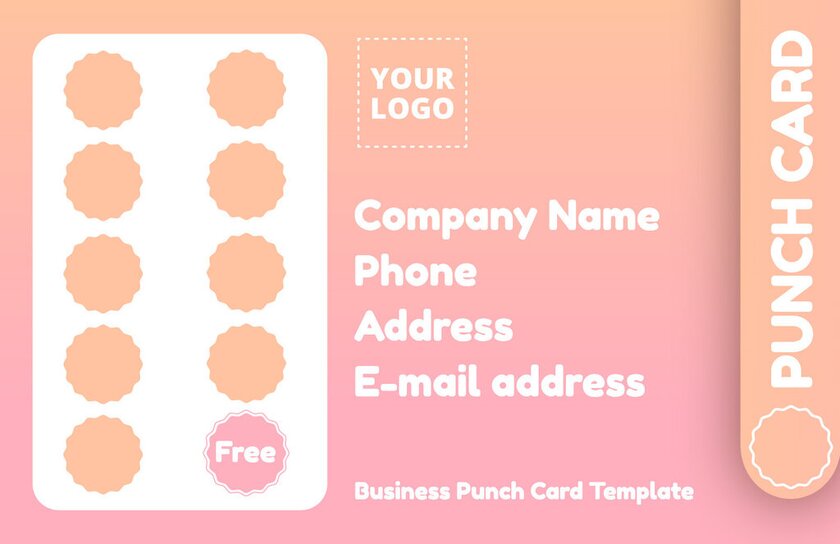 Printable business punch card template free