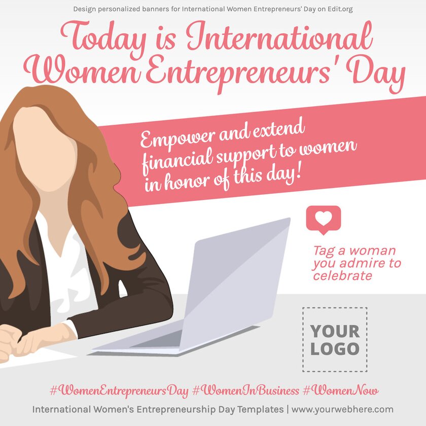 Editable banners for World Women's Entrepreneurship Day