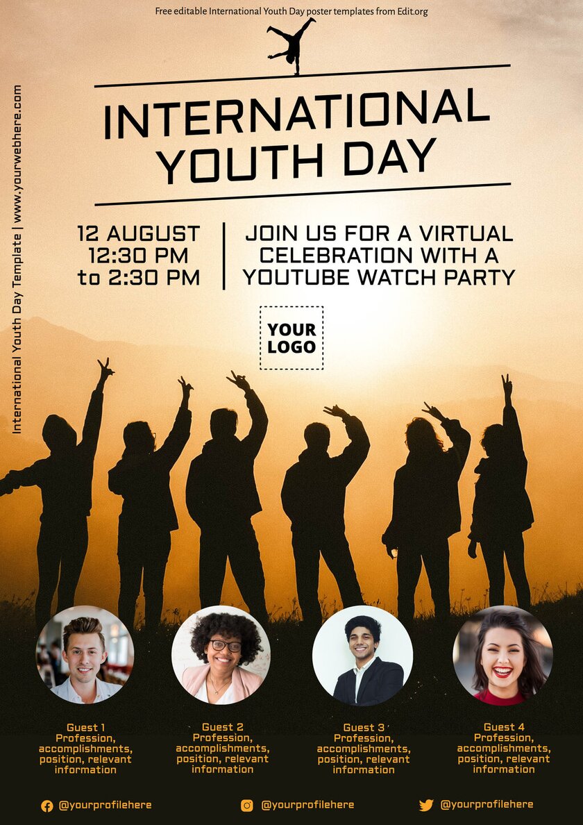 Free editable Youth Day talk poster template
