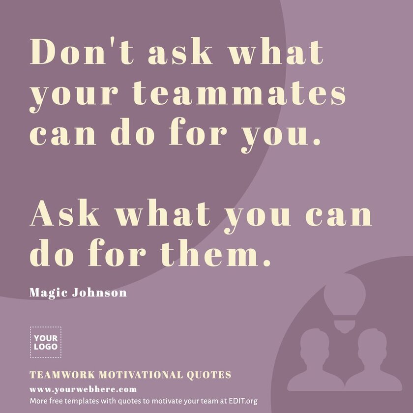Editable team inspirational quotes banner