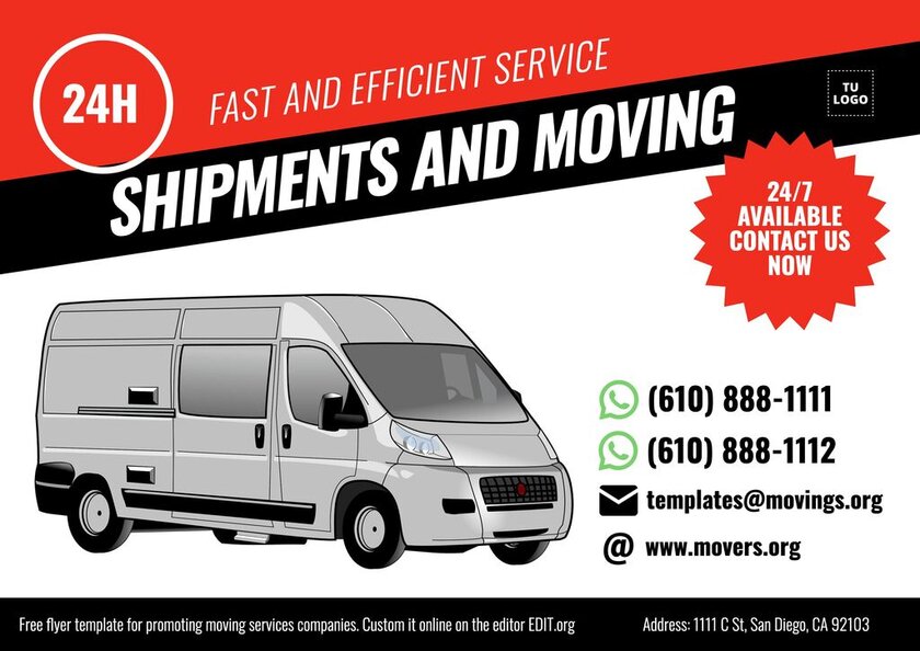Movings and removals services flyer template to edit online