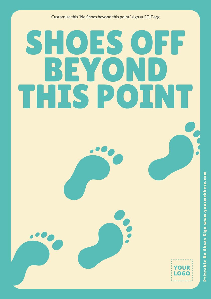 Editable no shoes beyond this point poster