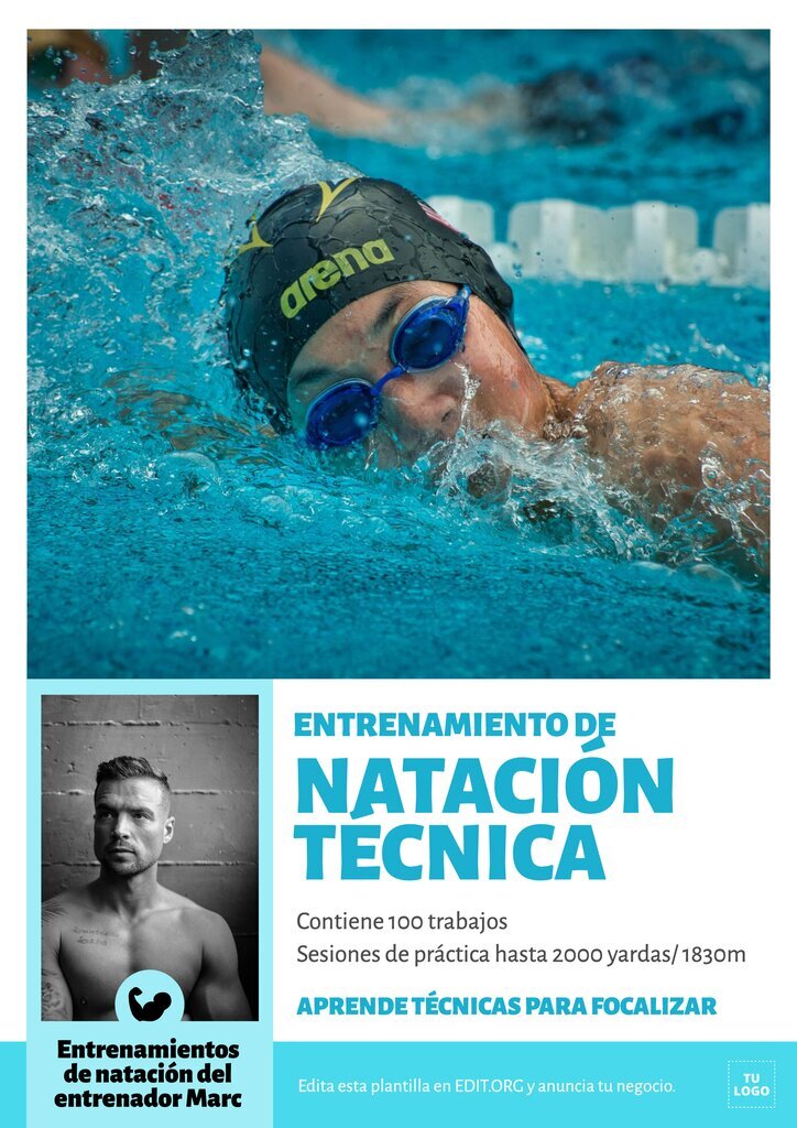 Poster anuncio de clases de natación