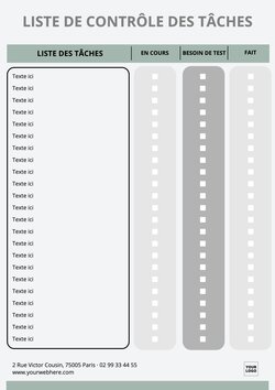 Modèles de checklists éditables en ligne