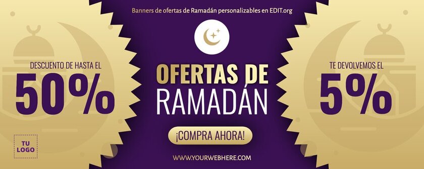 Anuncios editables con ofertas de Ramadán