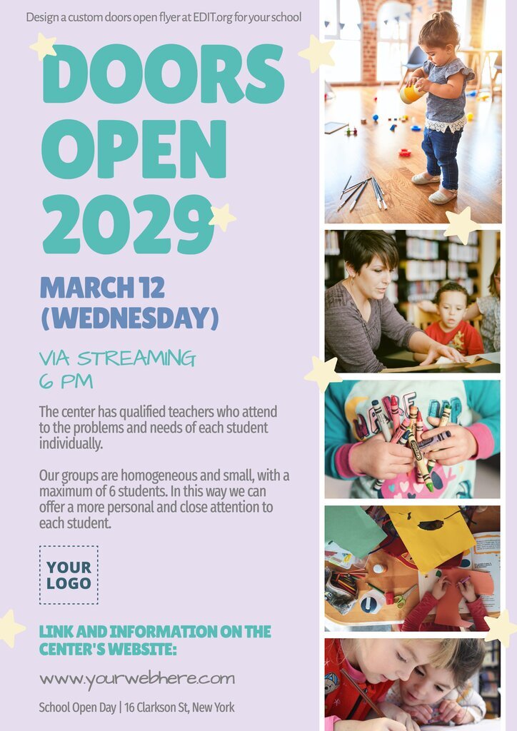 Customizable preschool open day flyer
