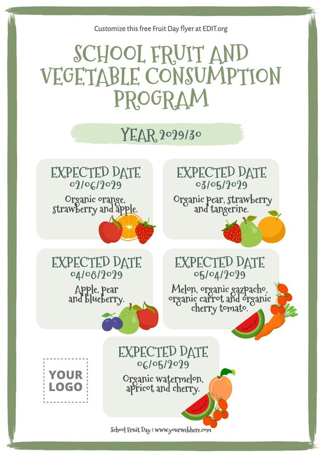 Designs for School Fruit Day to Customize