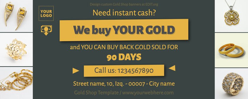 Printable Gold Shop sign templates