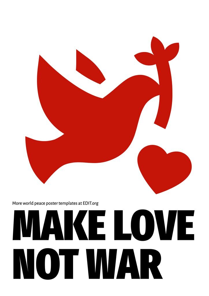 Design gratuiti di cartelli per la pace nel mondo