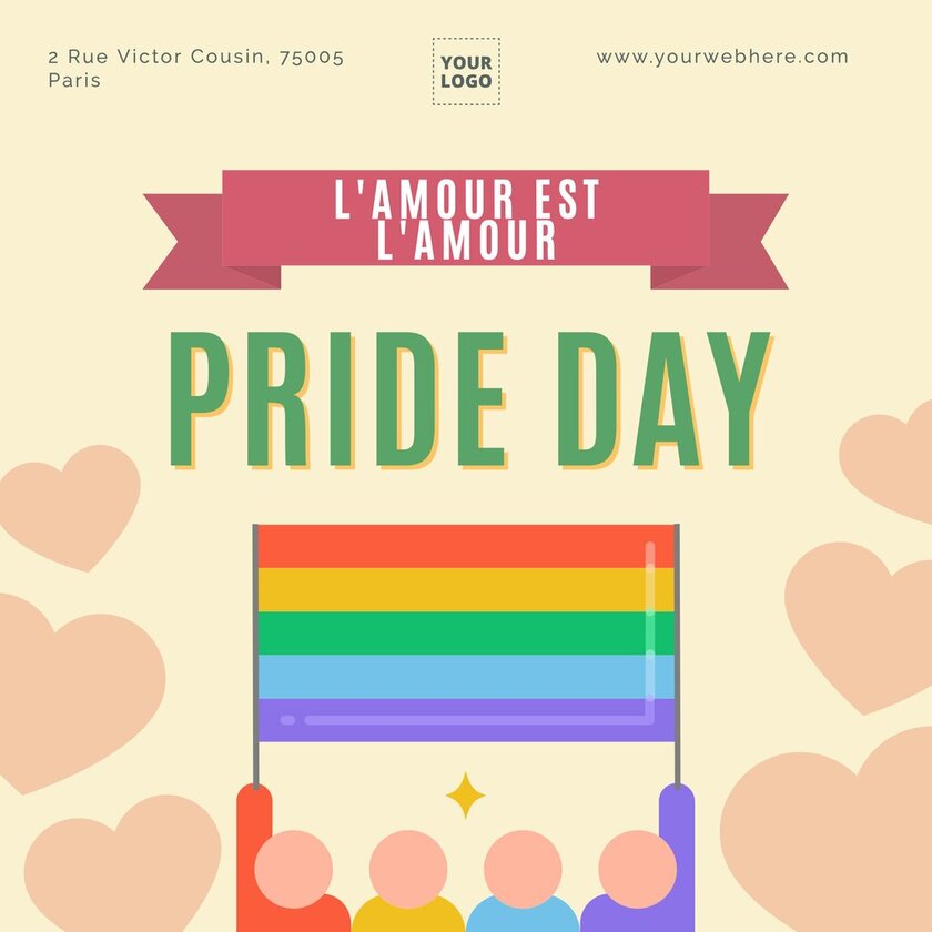 affiche éditable pride day drapeau lgbt