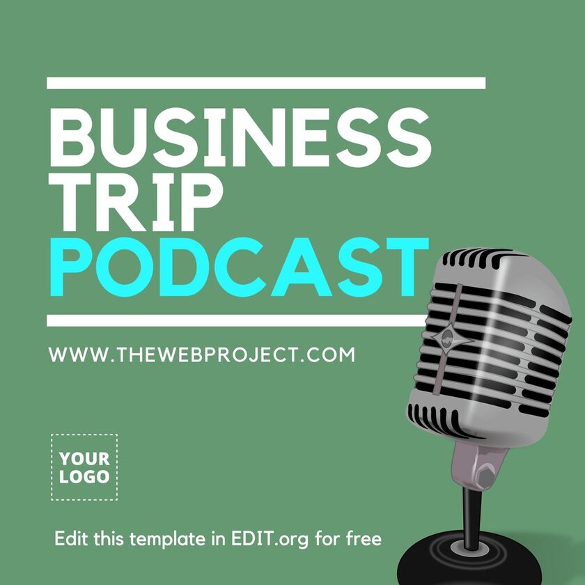 Business podcast cover gratis klaar om te bewerken