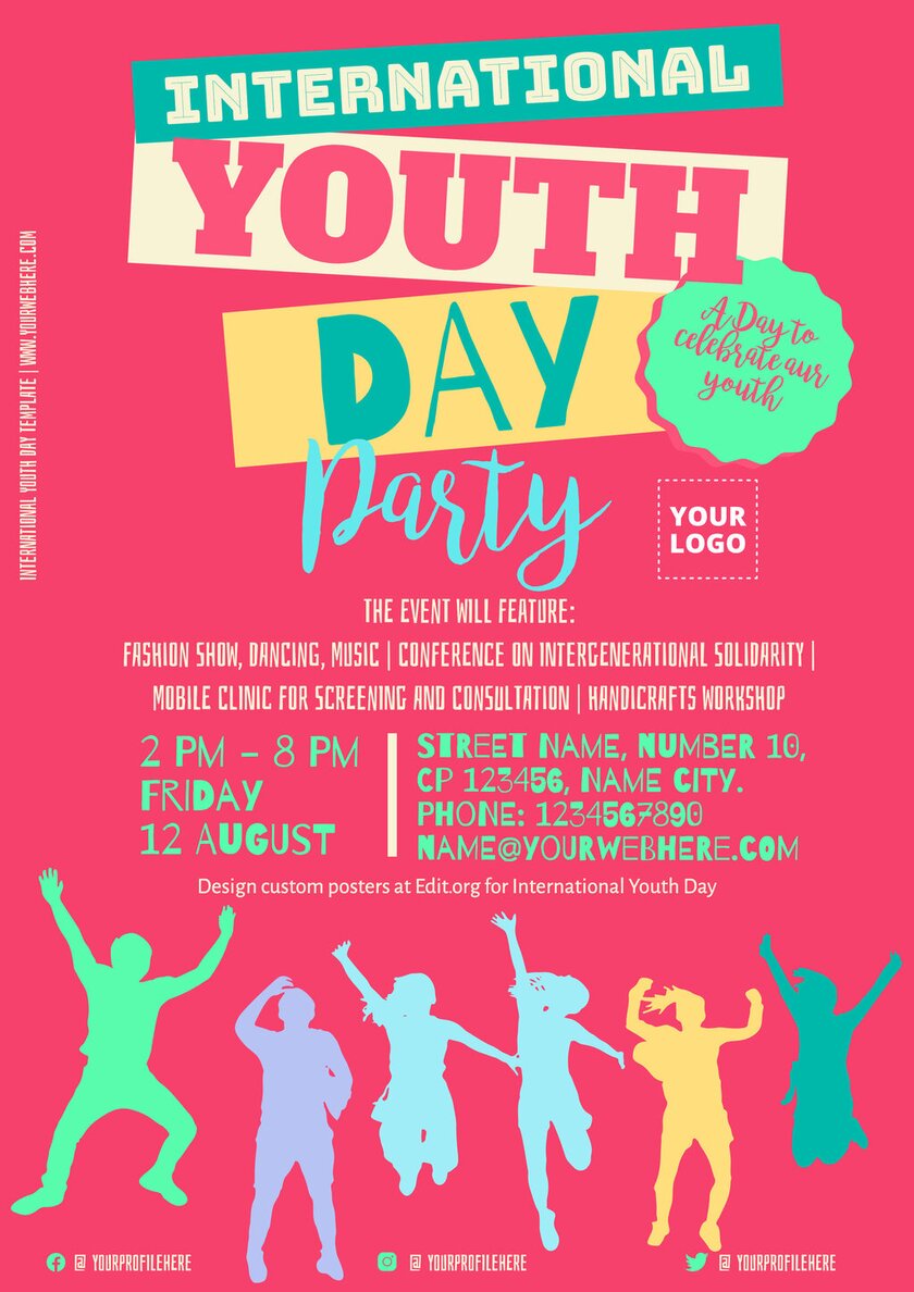 Editable Youth Day posters to edit online for free