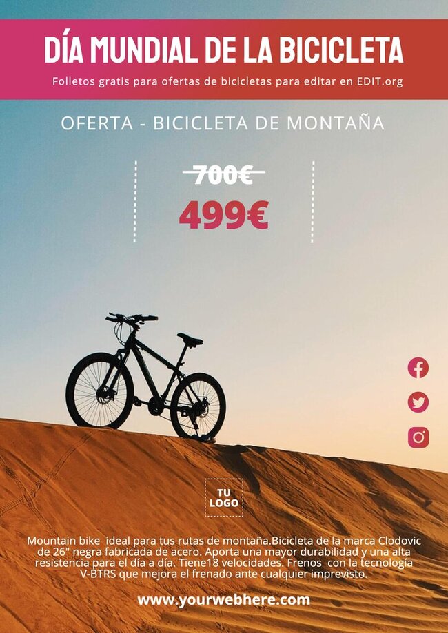 Flyers gratis para tu Tienda de Bicicletas