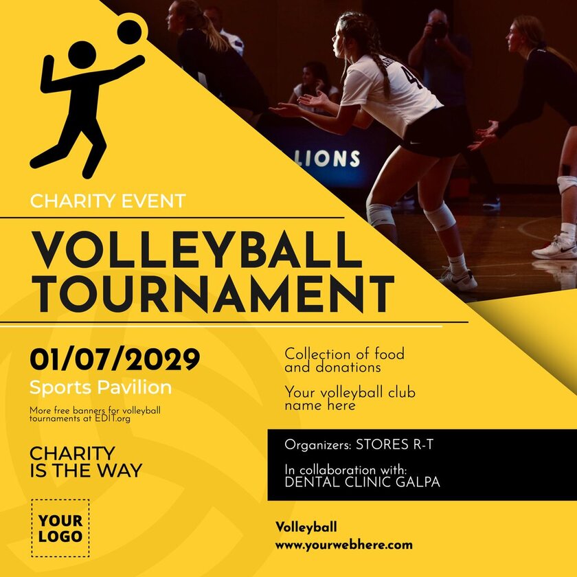 Printable volleyball tournament poster design