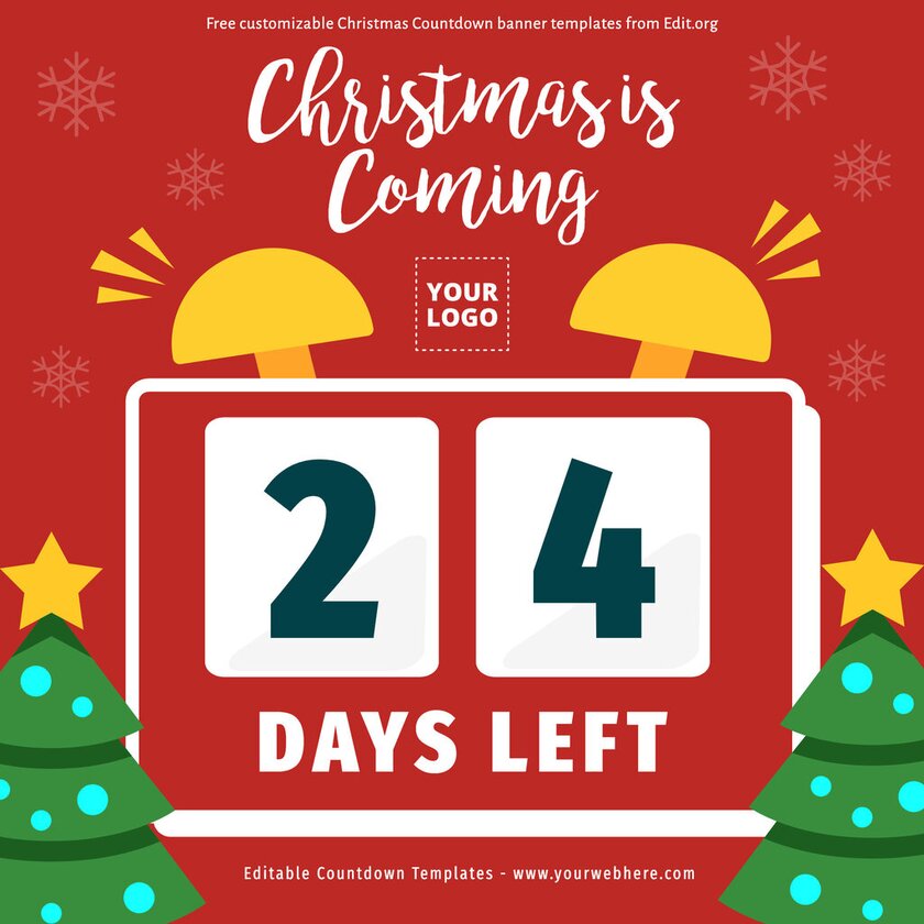 Free template of countdown to christmas poster