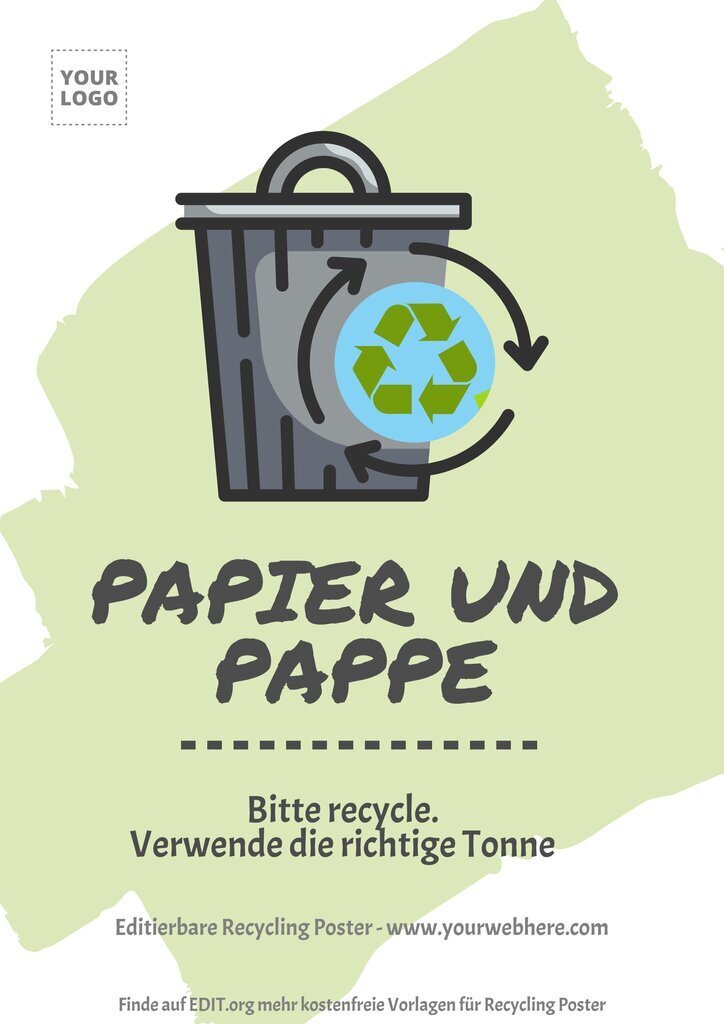 Kostenlos bearbeitbare Recycling Vorlagen