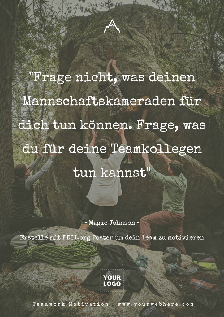 Vorlagen mit motivierenden Teamwork Zitaten online bearbeiten