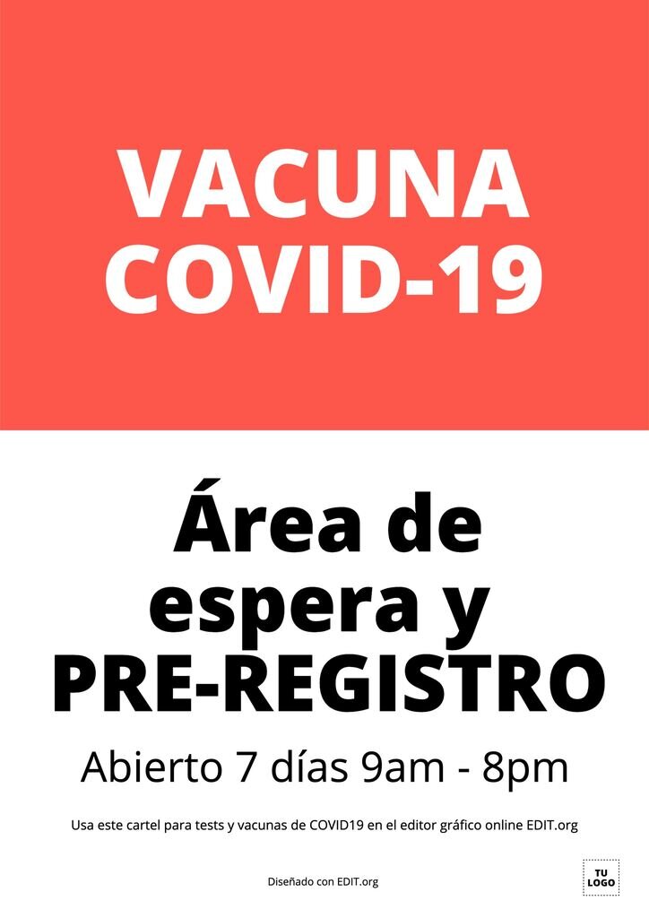 Cartel editable online para pruebas, vacunas y tests COVID19