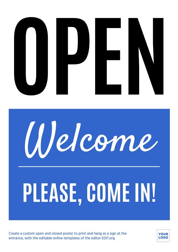 We are Open Sign Template