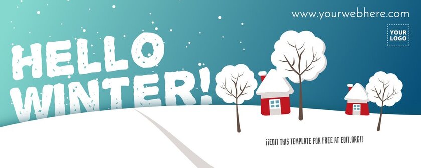 Editable First Day of Winter banner template at EDIT.org