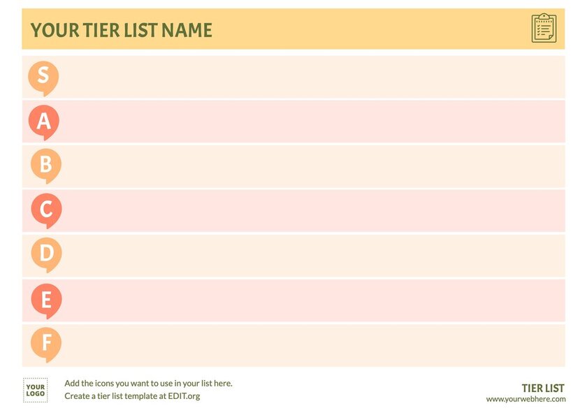 Empty Tier List Template  Blank Tier List Image - TierMaker