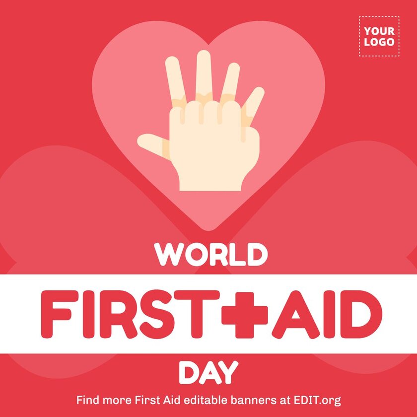 First Aid Word Day banner to edit online