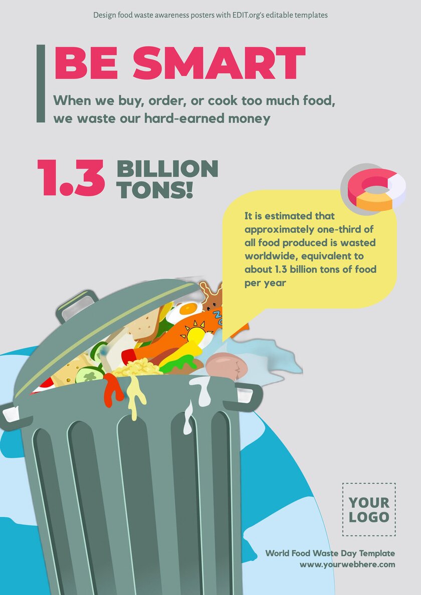 Editable love food hate waste poster online