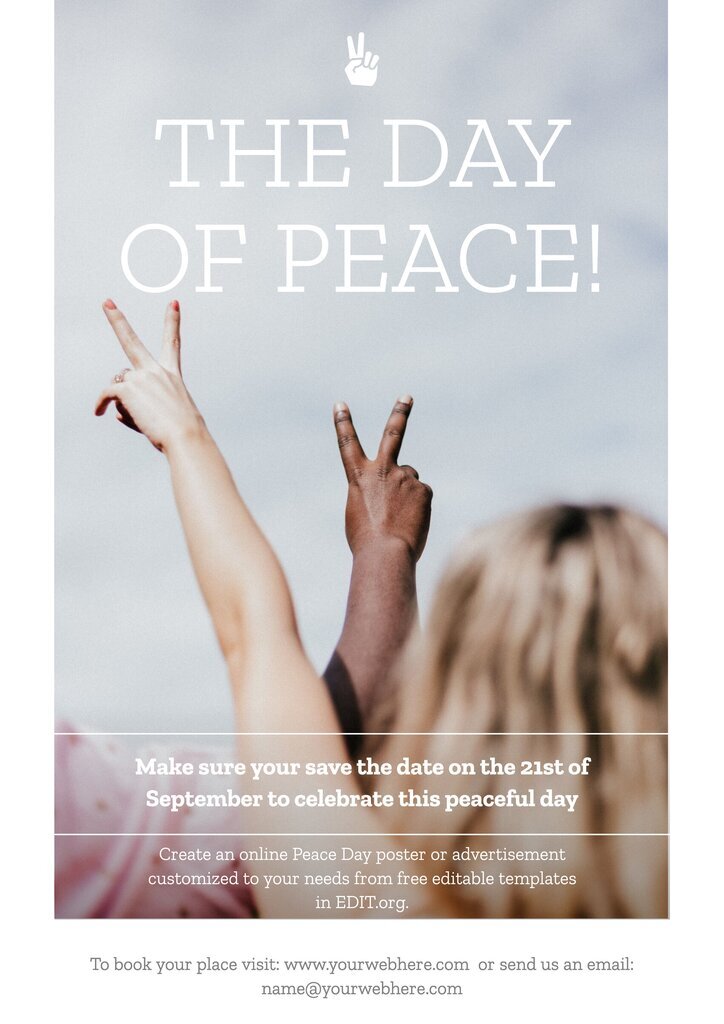Poster to advertise musical event on peace day