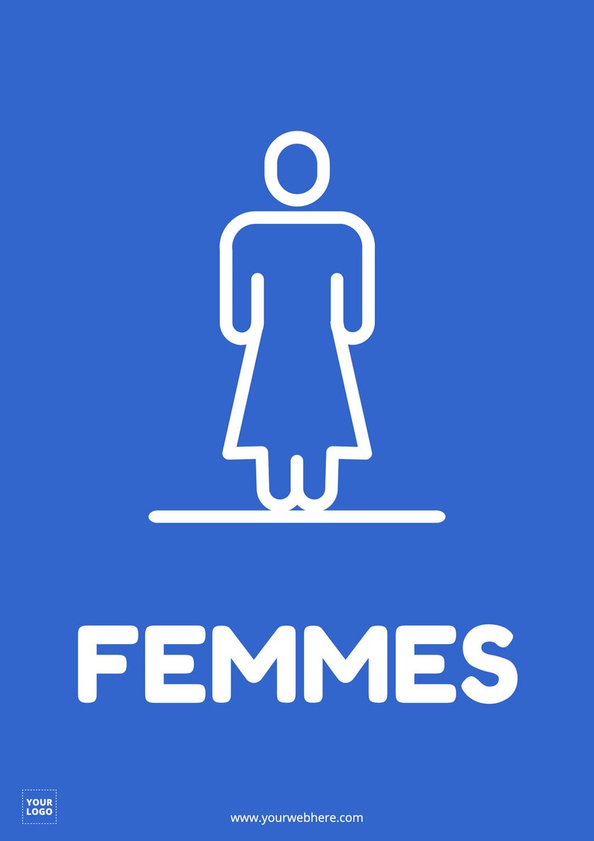 modèle d'affiche éditable en ligne pour les toilettes femme