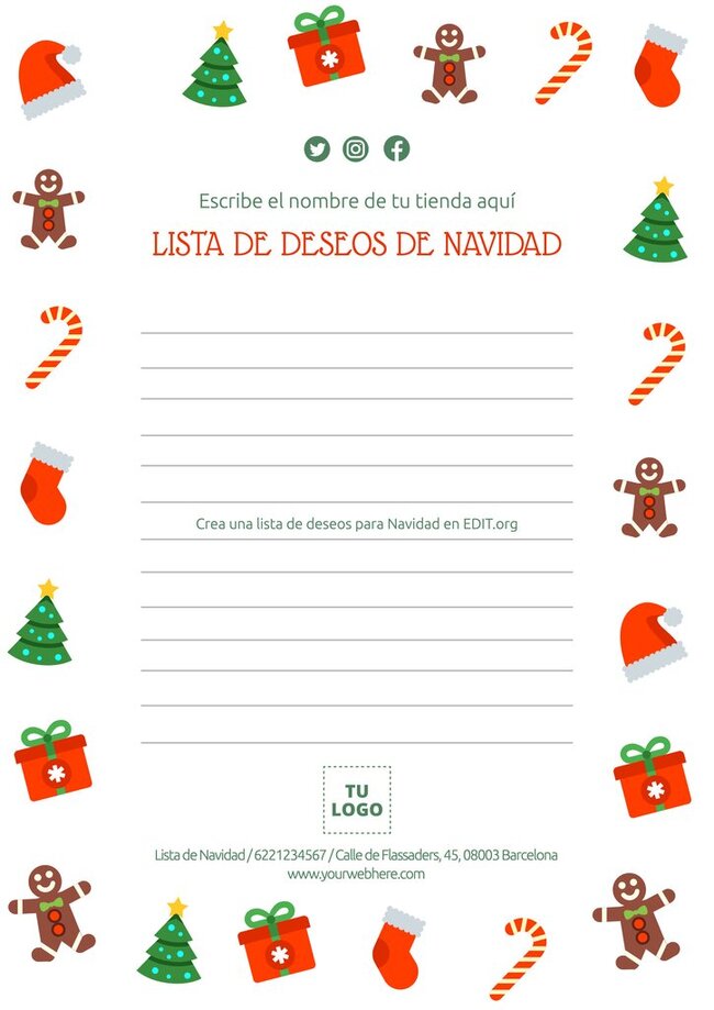 Crea una Lista de Compras Navideñas para tiendas