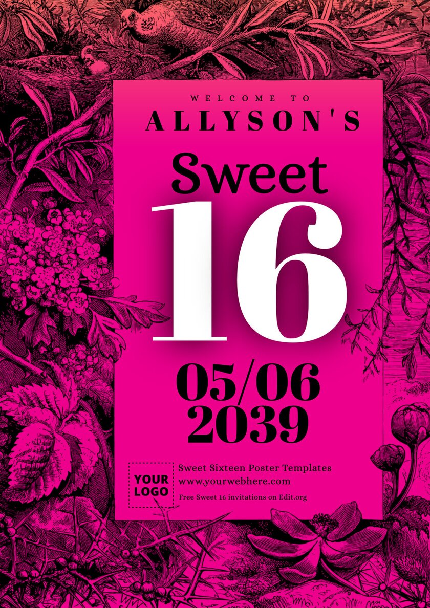 Free printable sweet 16 invitations to download