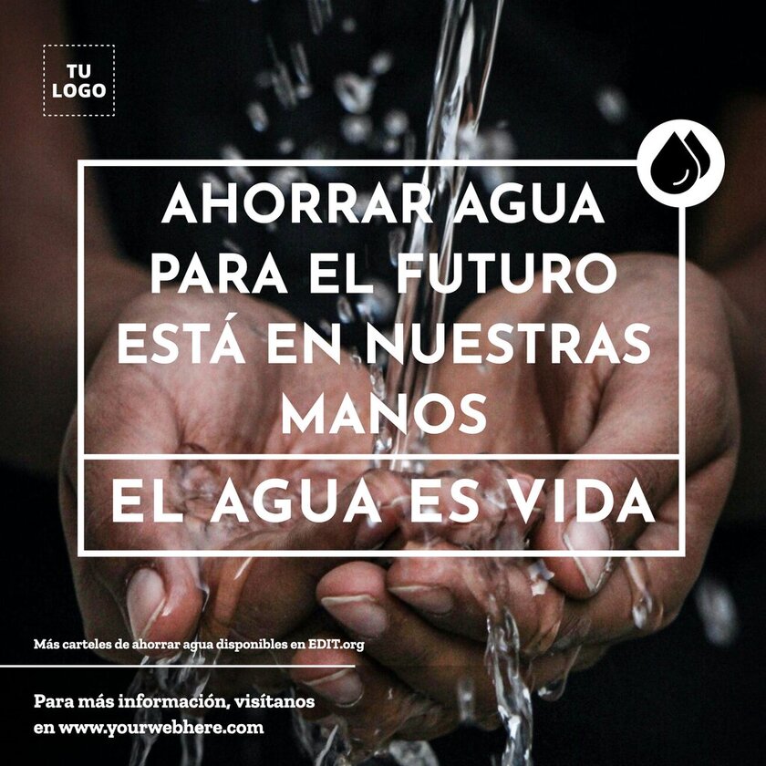 Diseños gratis con frases para ahorrar agua
