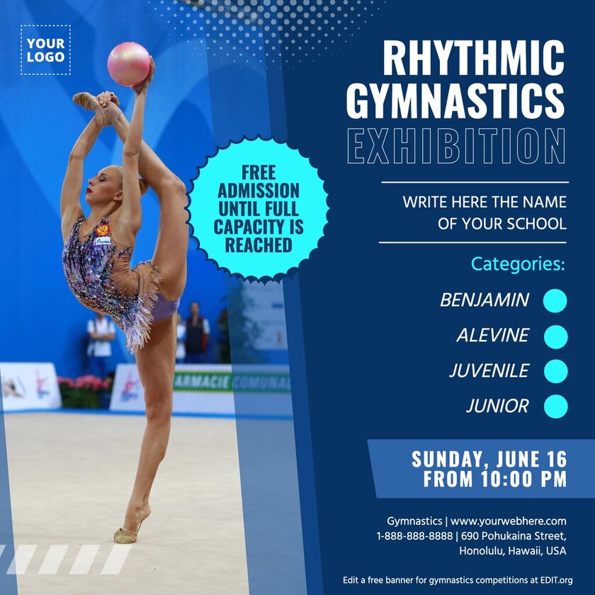 Templates for gymnastic competitions to customize
