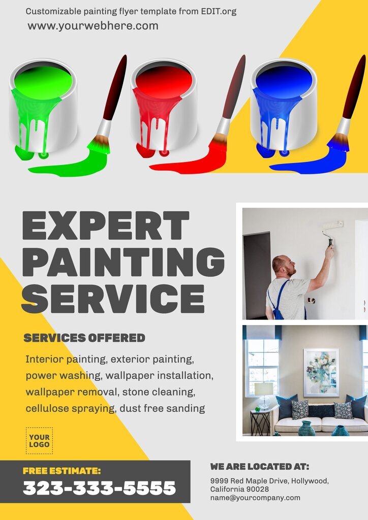 Customizable painting and decorating flyers