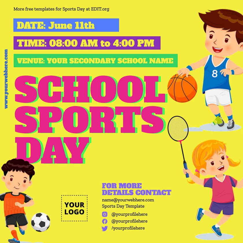 Templates to announce Sports Day at school