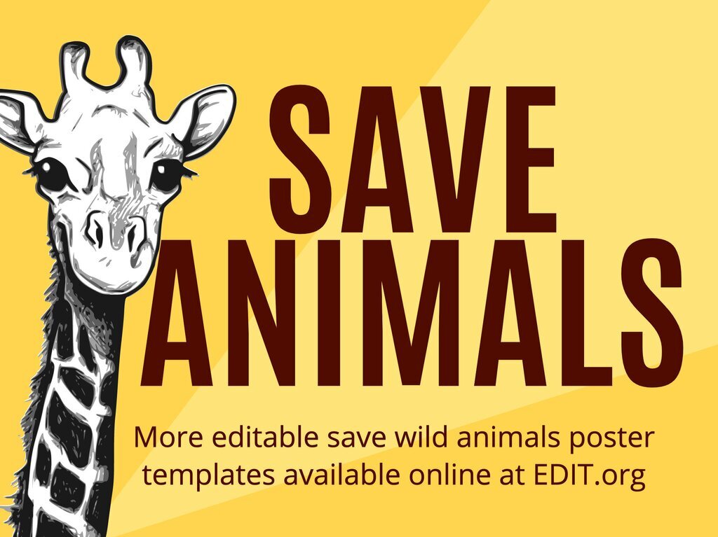 Customize save animals poster templates